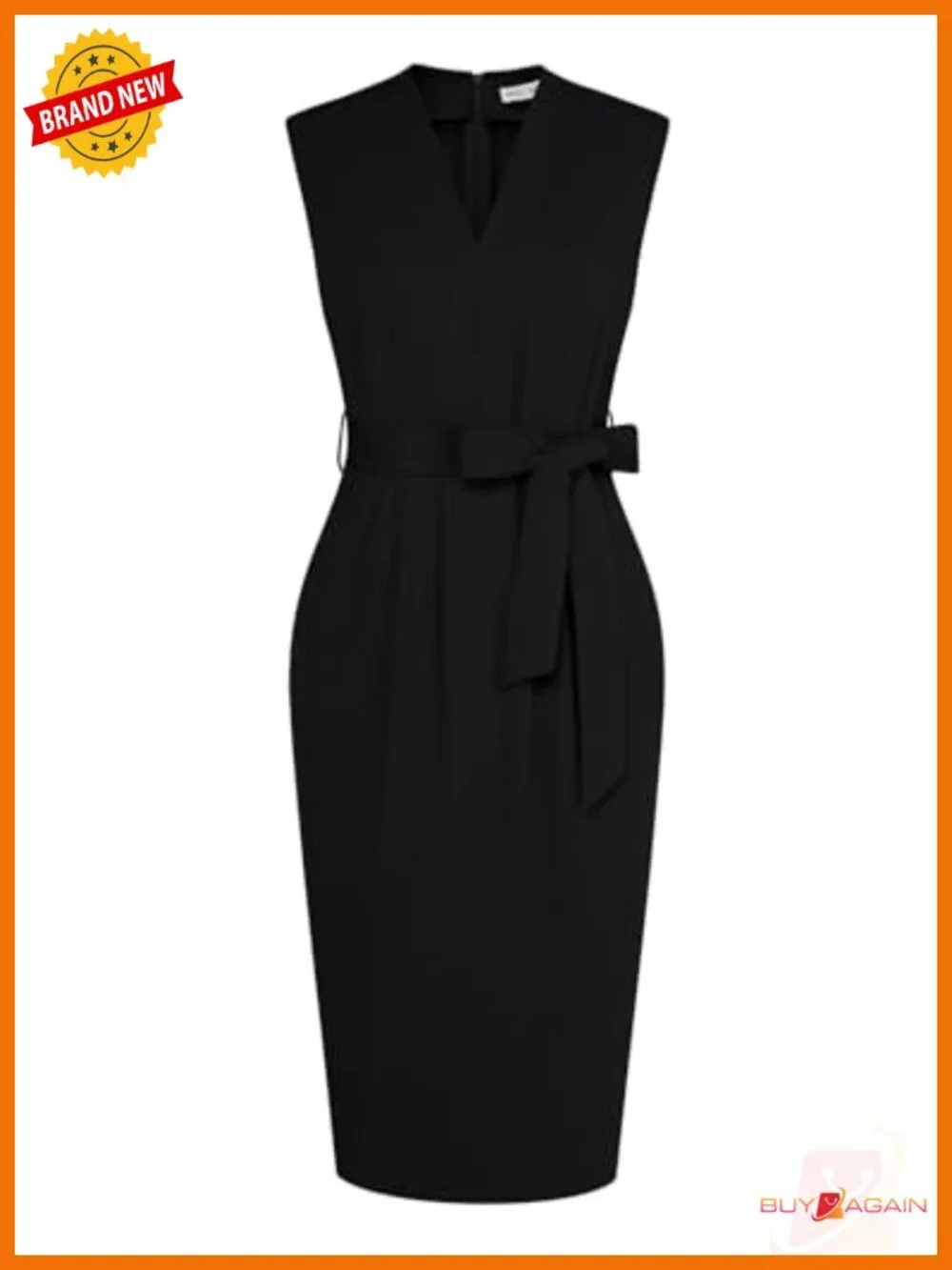 Women's Bodycon Midi Dress Sleeveless V-Neck Work Business Office